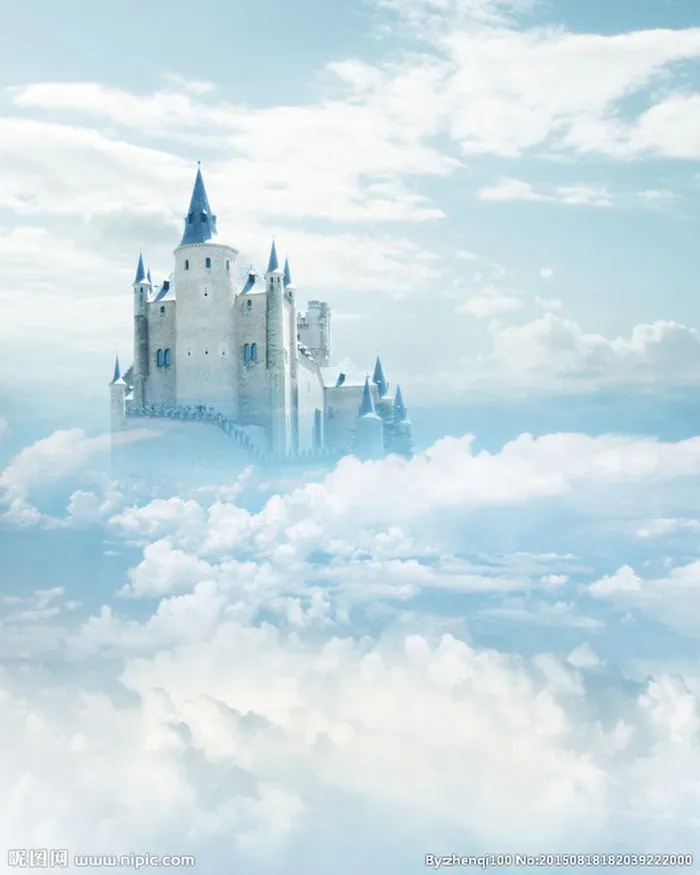 天空之城蓝色背景高清