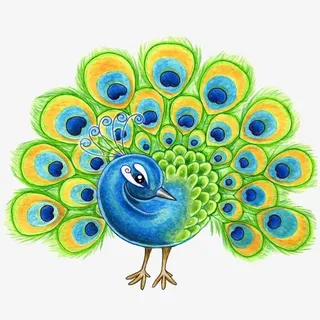 卡通孔雀免抠