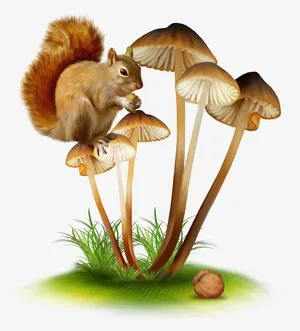 童话世界卡通手绘蘑菇免抠