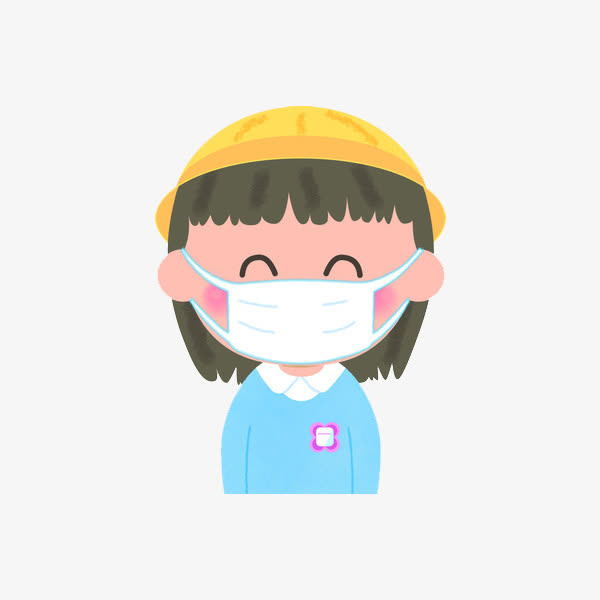 戴口罩的女孩免抠