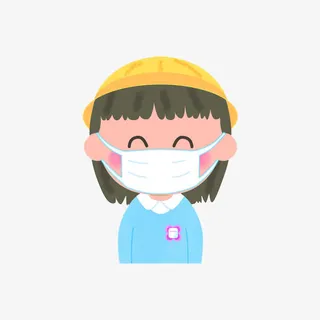 戴口罩的女孩免抠