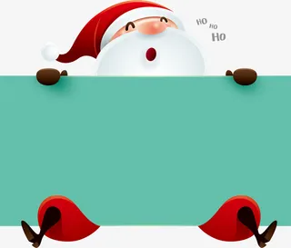 卡通冬日圣诞老人标签免抠