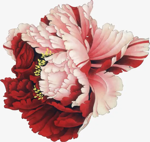 富贵花图案十字砖绣免抠