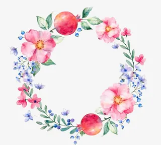 水彩花朵边框免抠