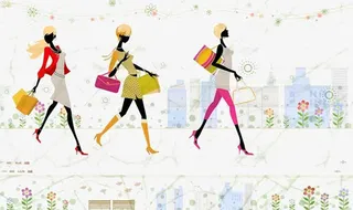 女人逛街归来免抠