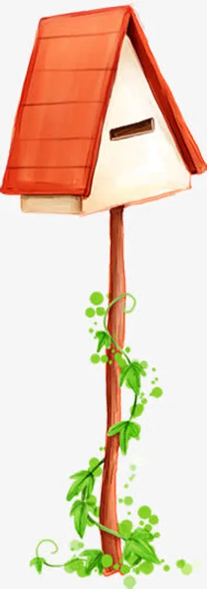 春天漫画黄色鸟窝免抠