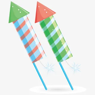 矢量卡通的烟花筒免抠