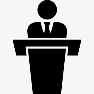 商人在讲台上演讲图标免抠