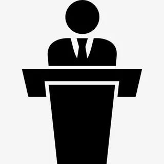 商人在讲台上演讲图标免抠