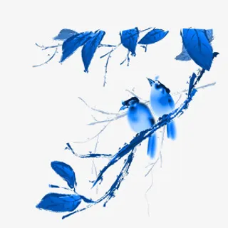 喜鹊树枝素材免抠