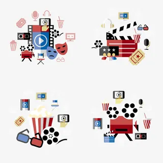 矢量电影票免抠