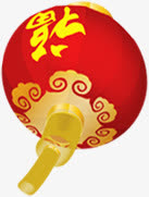 扁平风格合成红色的灯笼造型免抠