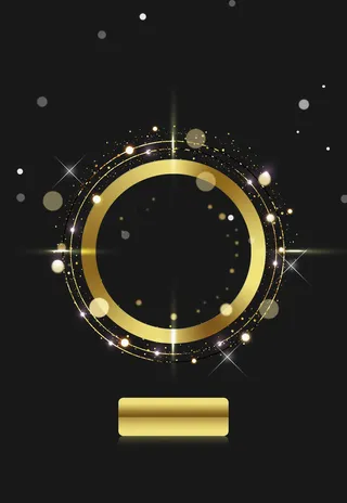 酷炫金色圆形边框狂欢平面广告高清