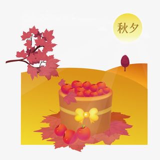 秋月下的山楂免抠