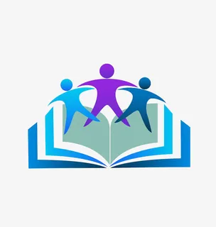 蓝色书本书店logo免抠