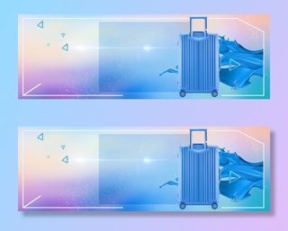 旅行箱蓝色时尚banner高清