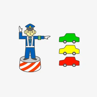 站台上指挥交通直行手势免抠