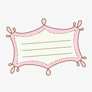 粉色花纹卡通便签免抠