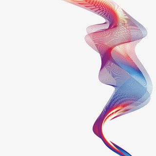 彩色渐变上升线条免抠