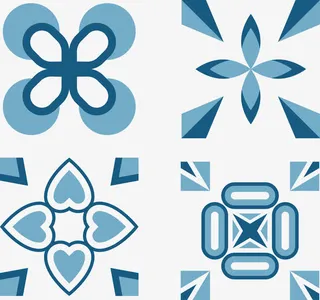 蓝色边框纹理免抠