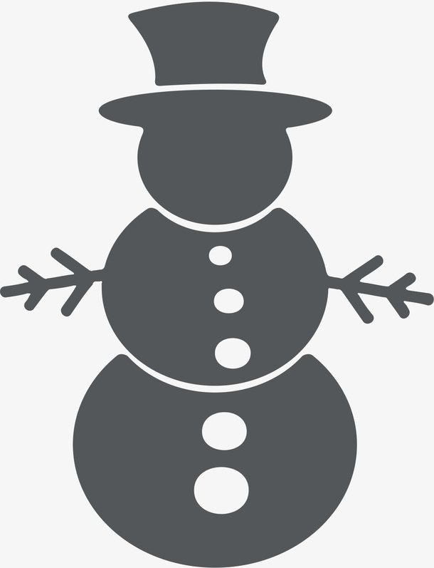灰色雪人图标免抠
