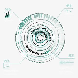 几何图形科幻免抠标签元素