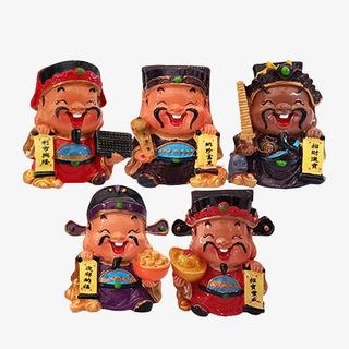 五路财神泥人造型免抠