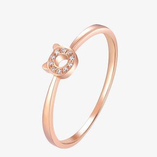 玫瑰金18k金钻石戒指免抠