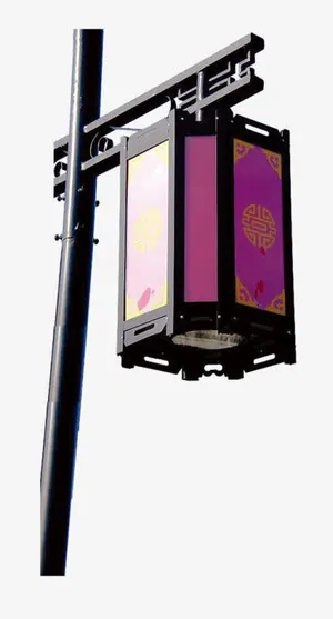 紫色复古灯笼免抠
