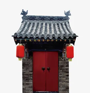 古建筑大门免抠