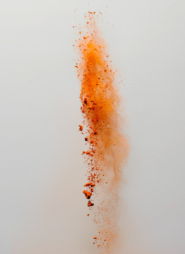 洋洋洒洒橙色颜料免抠