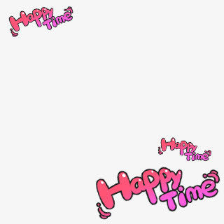 happy time卡通字体设计免抠