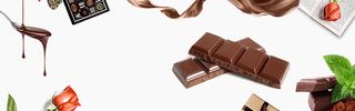 美味巧克力花瓣简约灰色banner高清