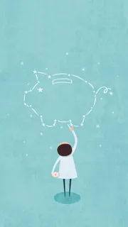 青色卡通H5背景高清