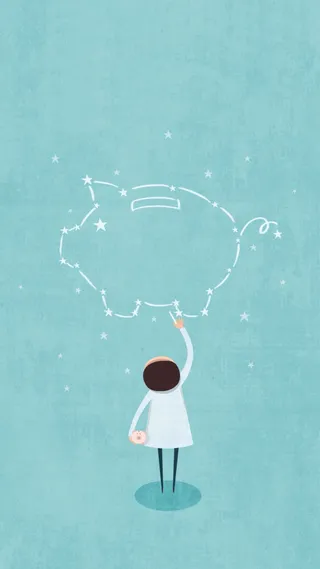 青色卡通H5背景高清