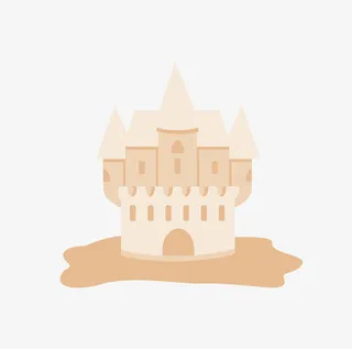卡通矢量沙滩城堡免费下载免抠
