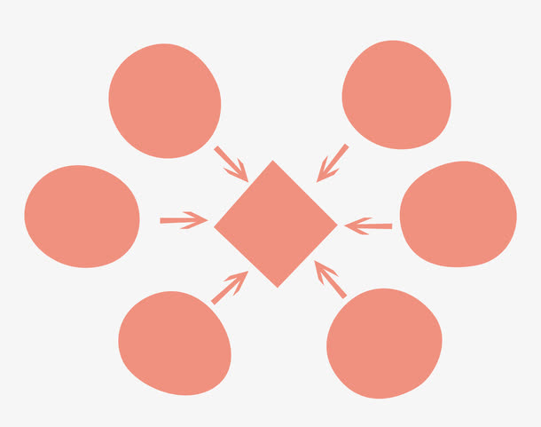 粉色简约思维分析扁平化设计免抠