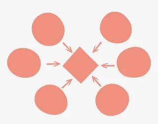 粉色简约思维分析扁平化设计免抠