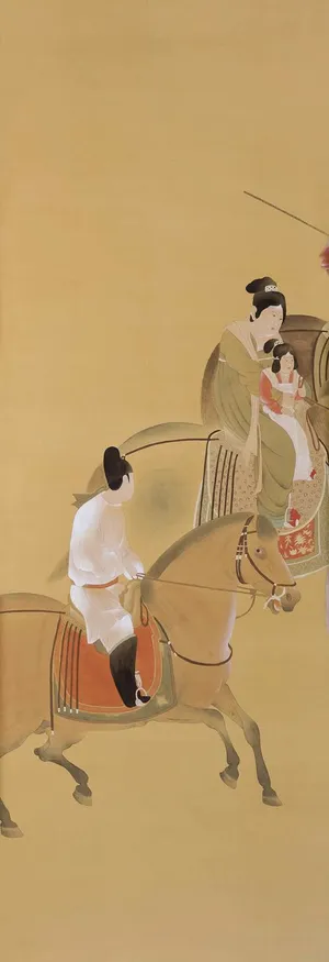 中国画中国风骑马的人免抠