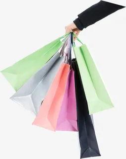 提纸袋的手臂手绘人物免抠