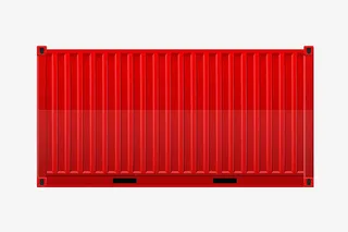 红色的一个集装箱免抠