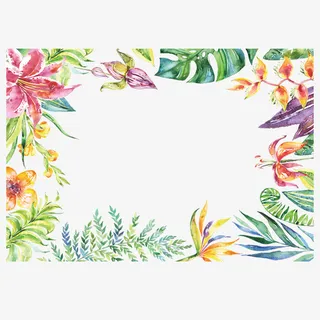 彩色花朵装饰边框元素免抠
