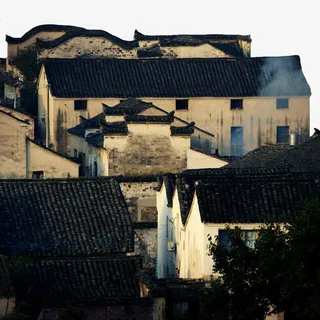 炊烟袅袅的村庄免抠