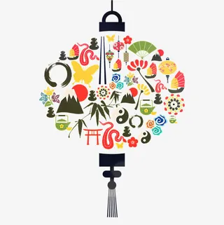 矢量创意鸡年灯笼免抠