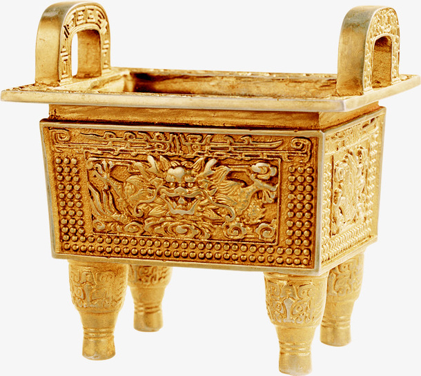 中国风，金色大鼎免抠