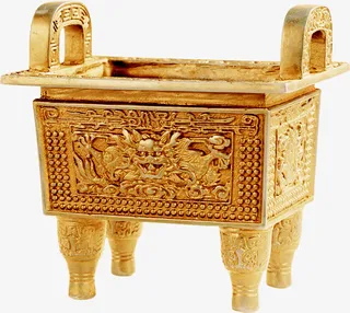 中国风，金色大鼎免抠