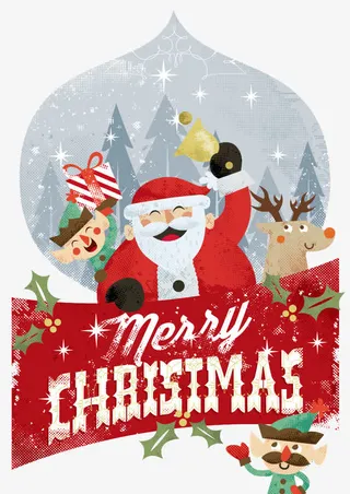 童趣卡通圣诞节插画矢量素材免抠