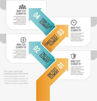 矢量箭头流程表免抠