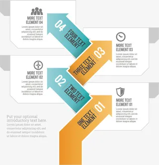 矢量箭头流程表免抠