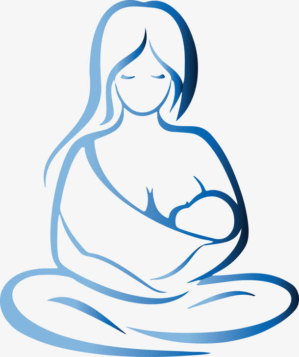 简约线条母乳喂养矢量免抠